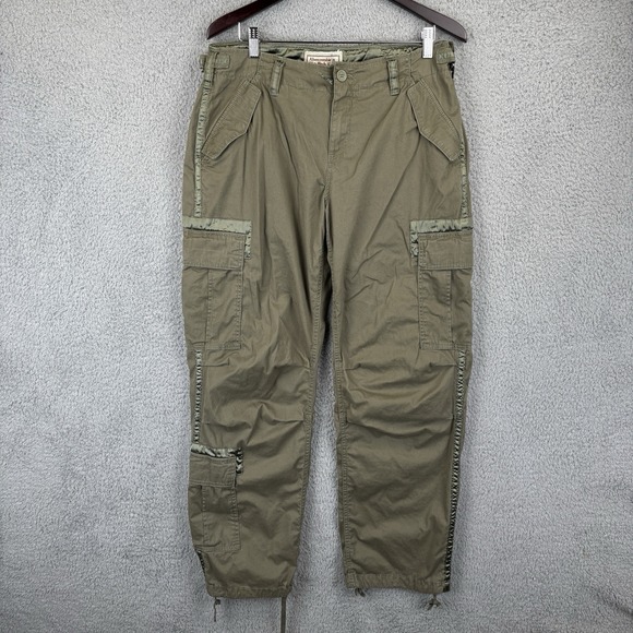Abercrombie & Fitch Pants - Vtg Abercrombie & Fitch Baggy Cargo Pants Women's 12 (34x32) Paratrooper 90s Y2K